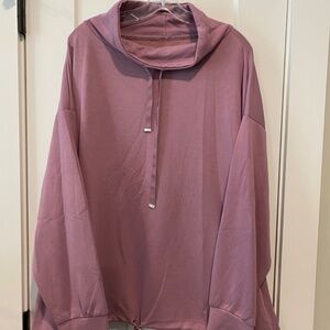 Jones New York Women's Drawstring Sweatshirt Very Soft Pale Purple 2X